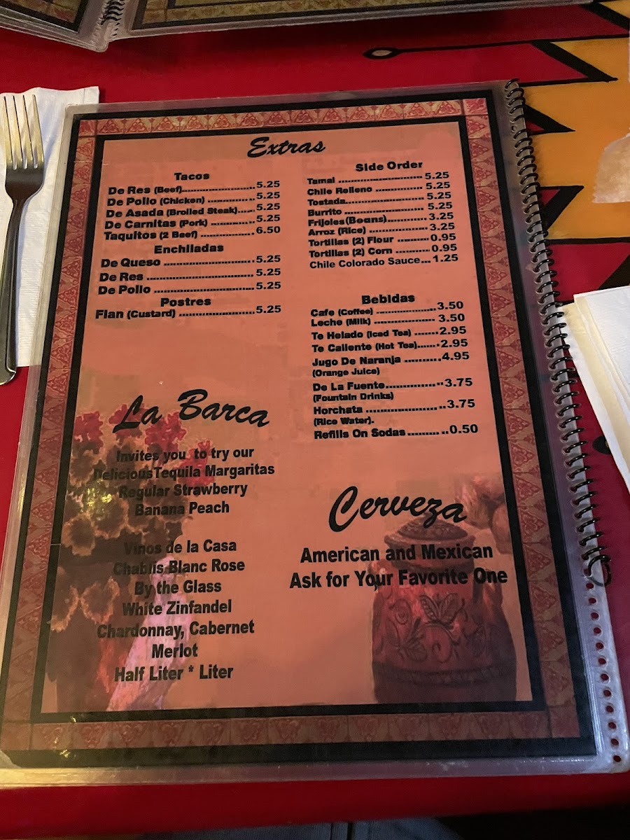 La Barca Restaurant Menu - Image 3